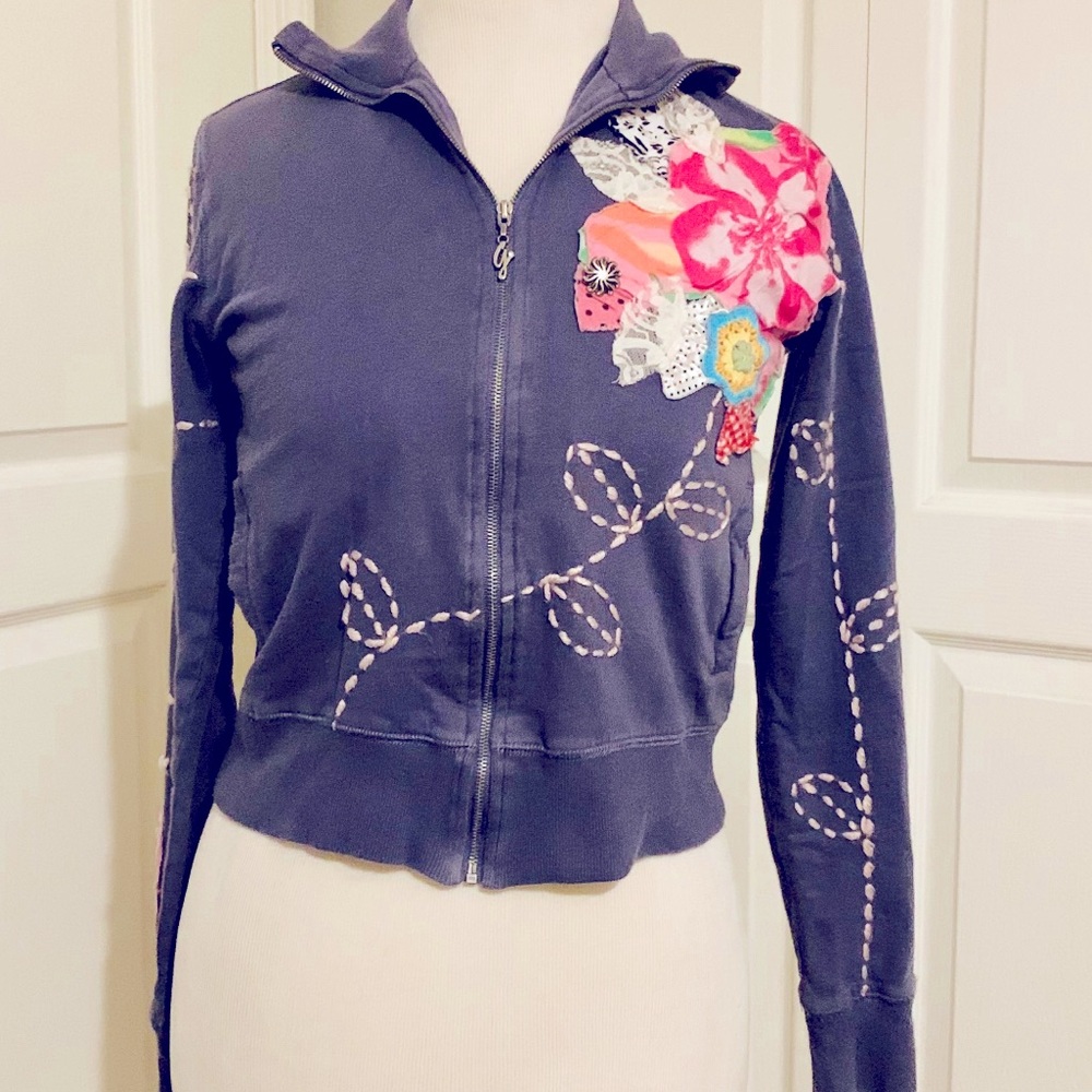 By Guess. Vintage Inspired Cropped Track Jacket